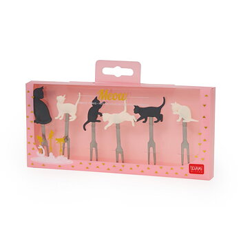 Meow - set med 6 aperitif-gafflar