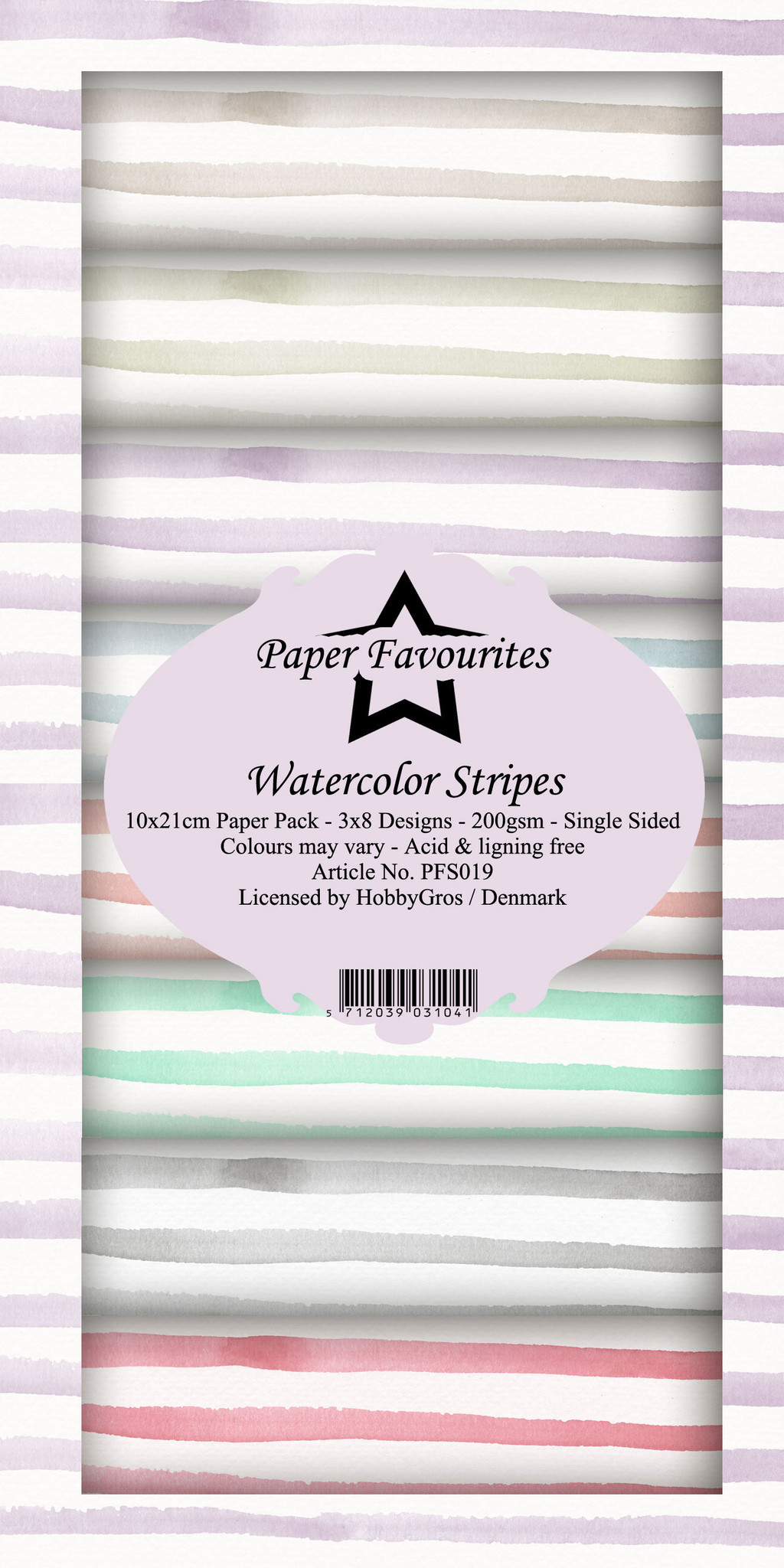 Paper Favourites Watercolor Stripes Slim Paper Pack 