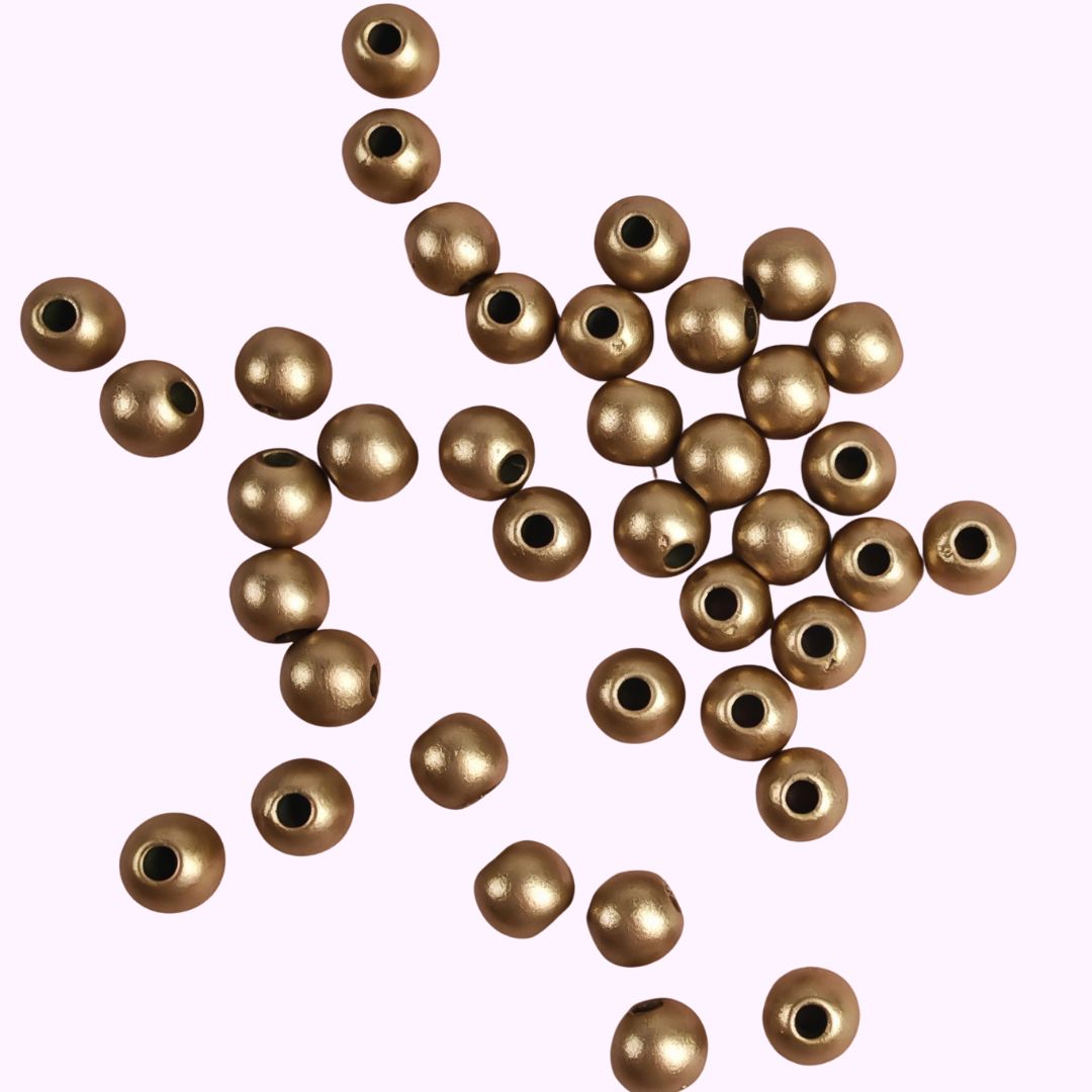 Akrylpärlor 6mm guld 100st