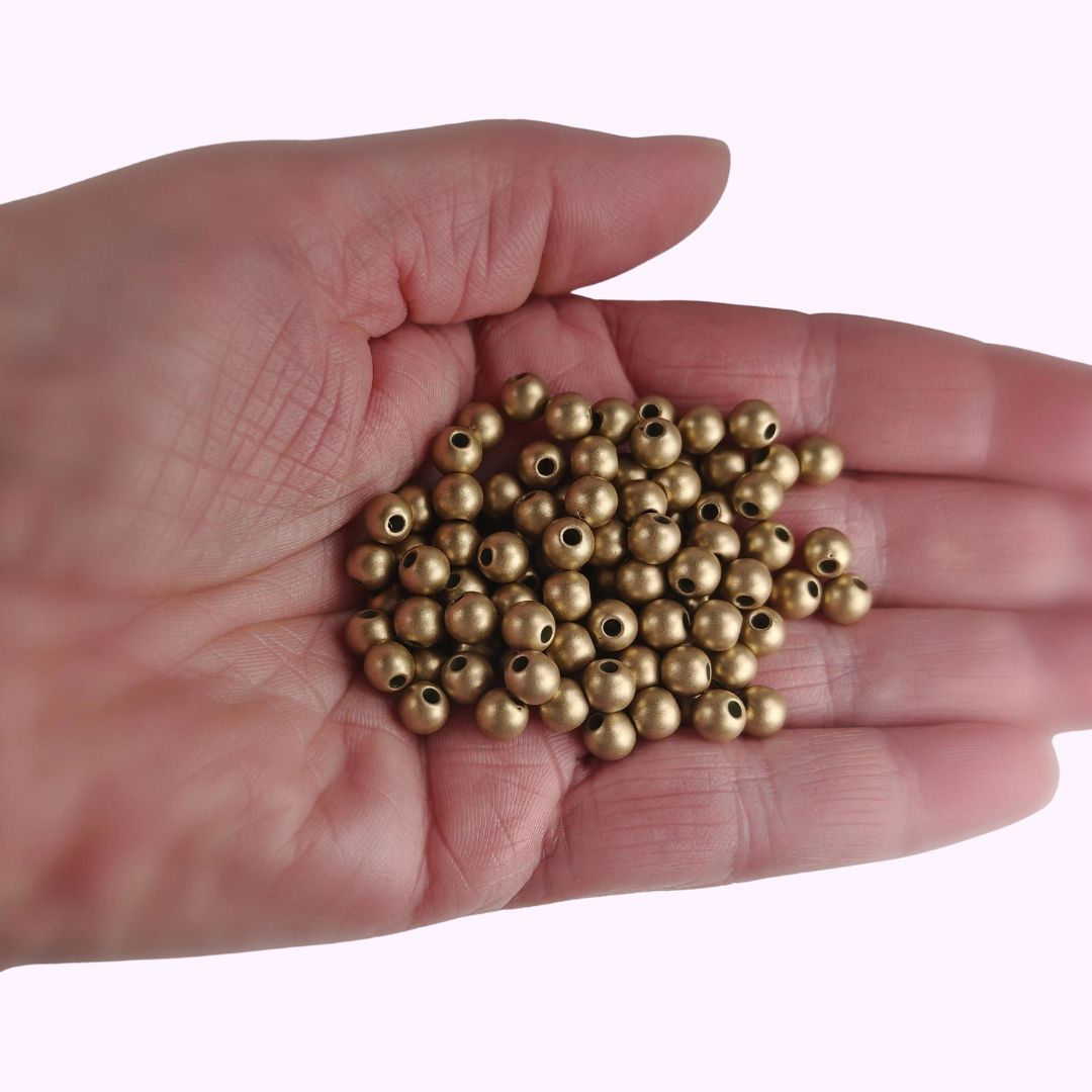 Akrylpärlor 6mm guld 100st - 3