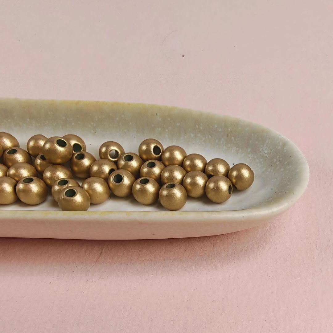 Akrylpärlor 6mm guld 100st - 2