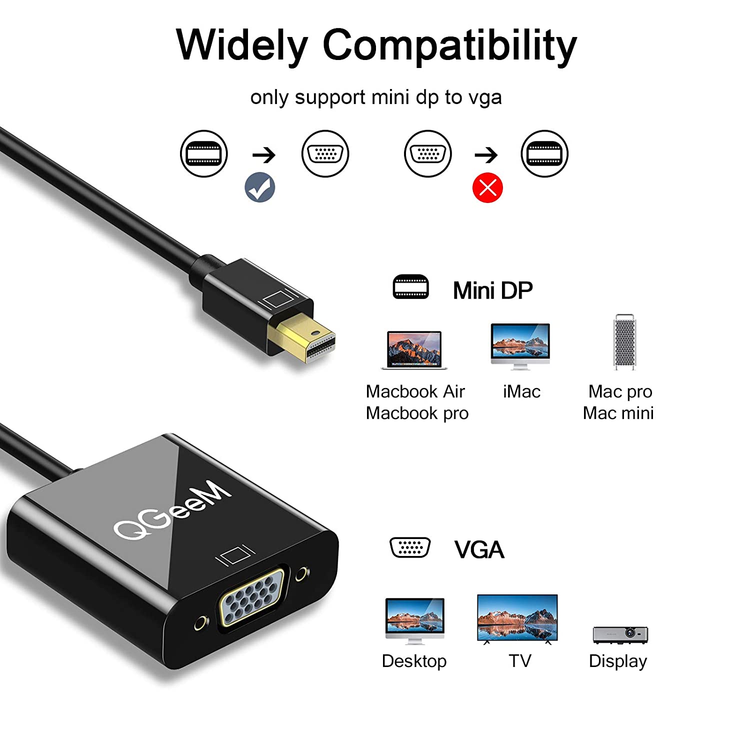  QGeeM Mini DP till VGA - 5