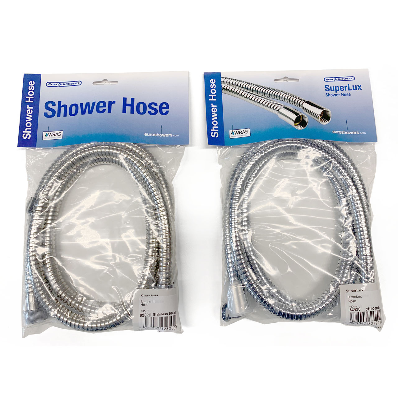SuperLux® Antibac Shower Hose - 150cm Chrome - Polybag/Hanger 