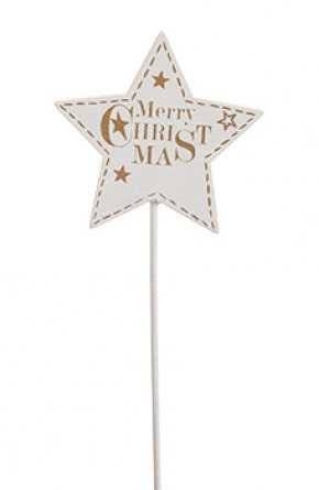 Wooden star stick - Merry Christmas - 27 cm - 3