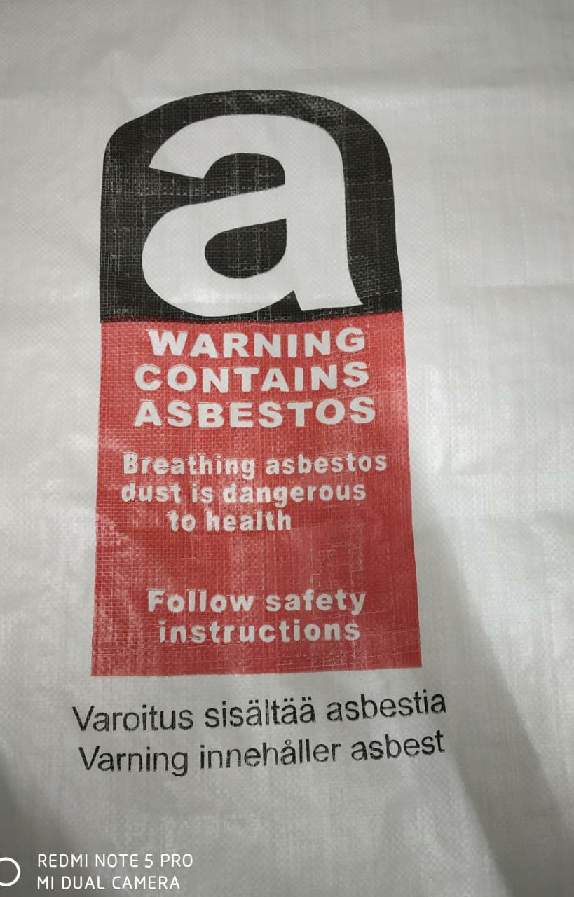 PP Slitstark Småsäck 70L märkt Asbest - 4