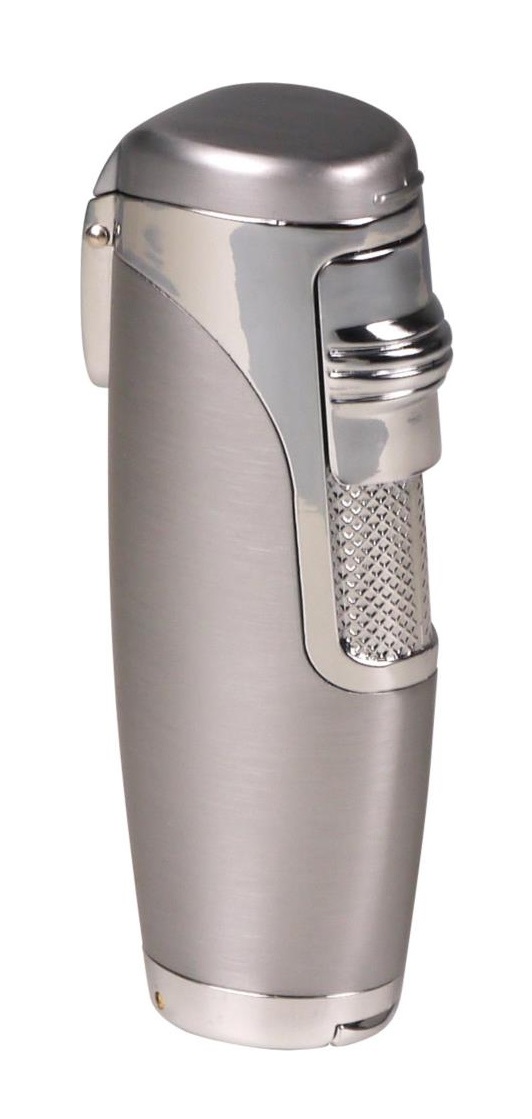 Sky III Jet Flame Lighter Round - Inbyggd cigarrborr Chrome-Chrome