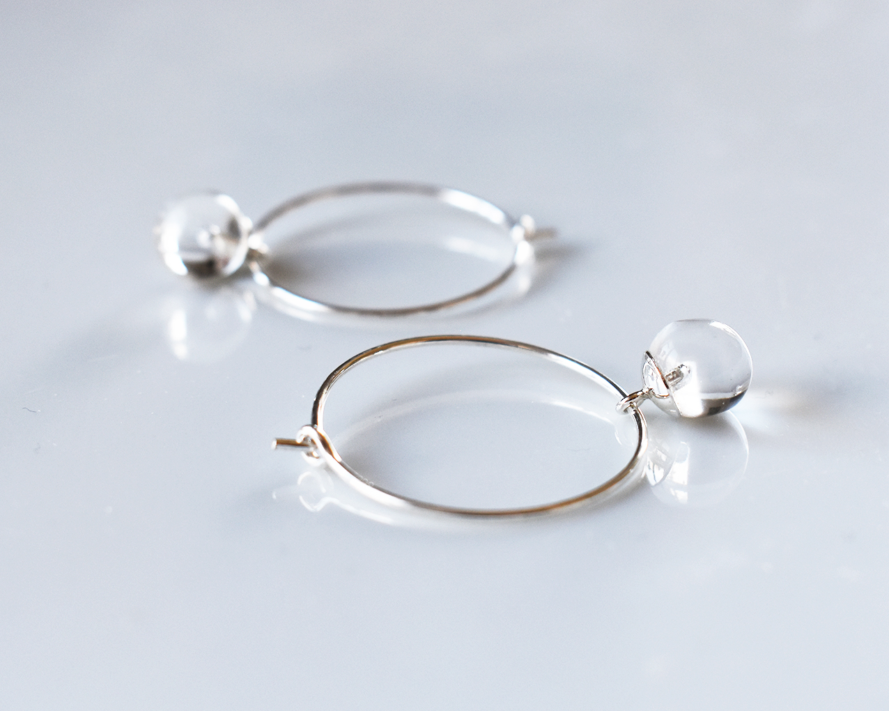 SVALÖ DROP - earrings in clear glass 25 mm - 3
