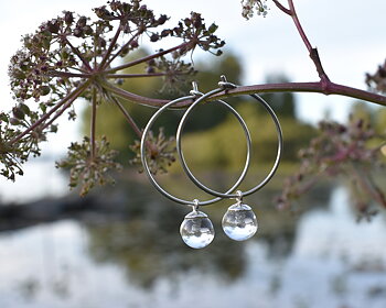SVALÖ DROP - earrings in clear glass 25 mm