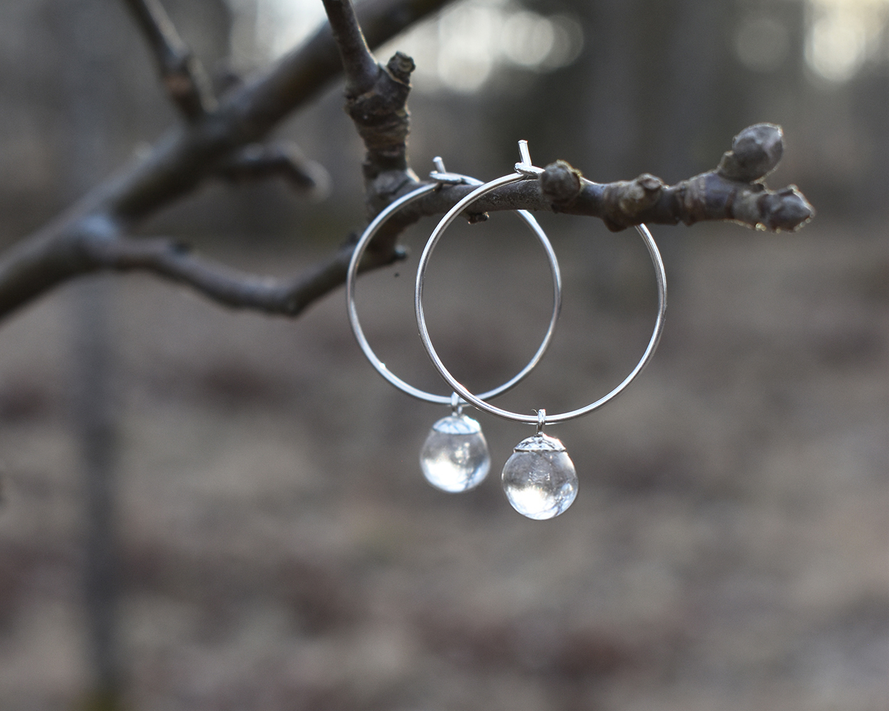 SVALÖ DROP - earrings in clear glass 25 mm - 2