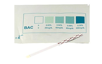Teste de álcool por saliva 0,2–3,0‰ (embalagem de 5 unidades)