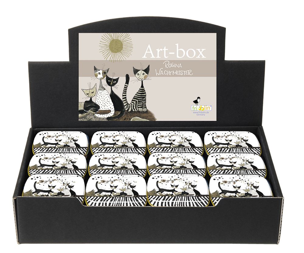 Art-boxes, Rosina Wachtmeister, Cats Sepia, Bordsdisplay med 36 st.