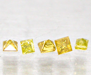 5 piezas de diamantes amarillos naturales genuinos muy raros - 3