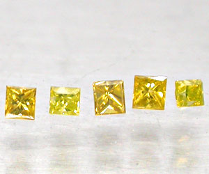 5 piezas de diamantes amarillos naturales genuinos muy raros