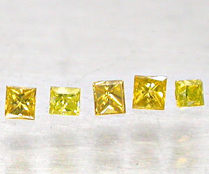 5 piezas de diamantes amarillos naturales genuinos muy raros