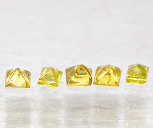 5 piezas de diamantes amarillos naturales genuinos muy raros - 2