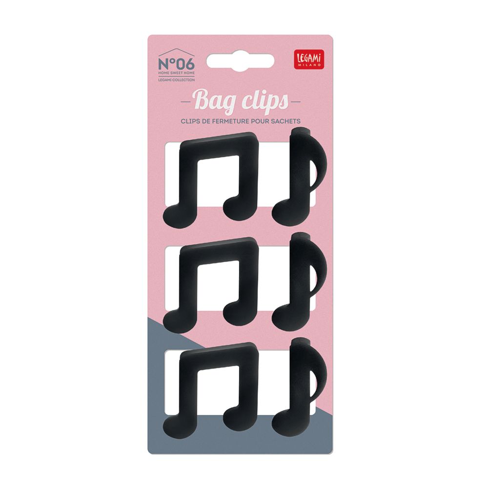 Bag Clips/Påsklämmor, Musical Notes, 6 st