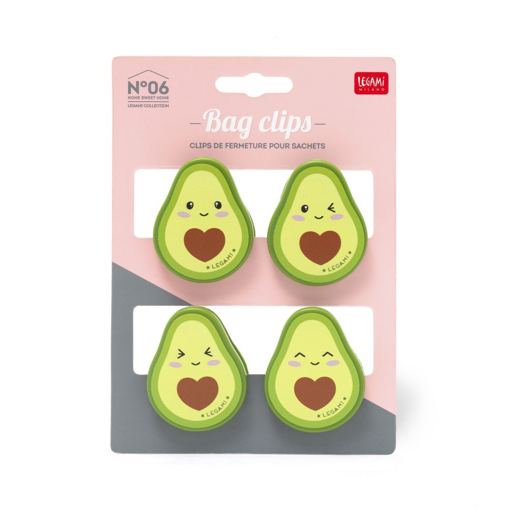 Bag Clips/Påsklämmor, Avocado, 4 st
