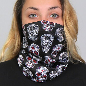 Sugar Skulls Neck Gaiter Mask.