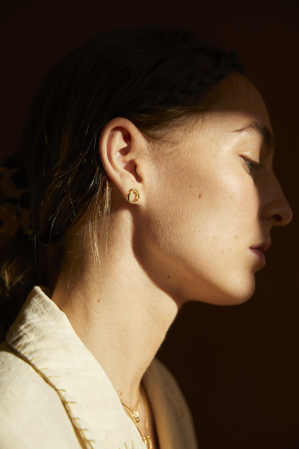 Loop stone ear silver - 3