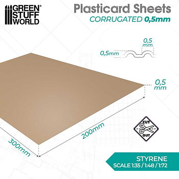 Green Stuff World: Plasticard - Corrugated 0,5mm Textured Sheet