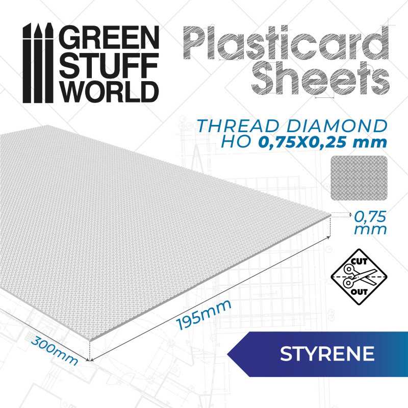 Green Stuff World: Plasticard - Thread Diamond HO Textured Sheet