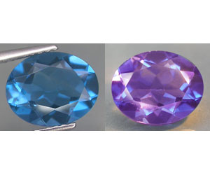 Fluorita que cambia de color natural muy rara de 2,87 ct