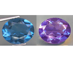 Fluorita que cambia de color natural muy rara de 2,87 ct