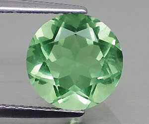 3,21 ct brillante hermosa fluorita verde natural redonda de 9,2 mm