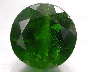 Hermosa piedra preciosa redonda de diópsido de cromo natural de 1,49 quilates de 7 mm