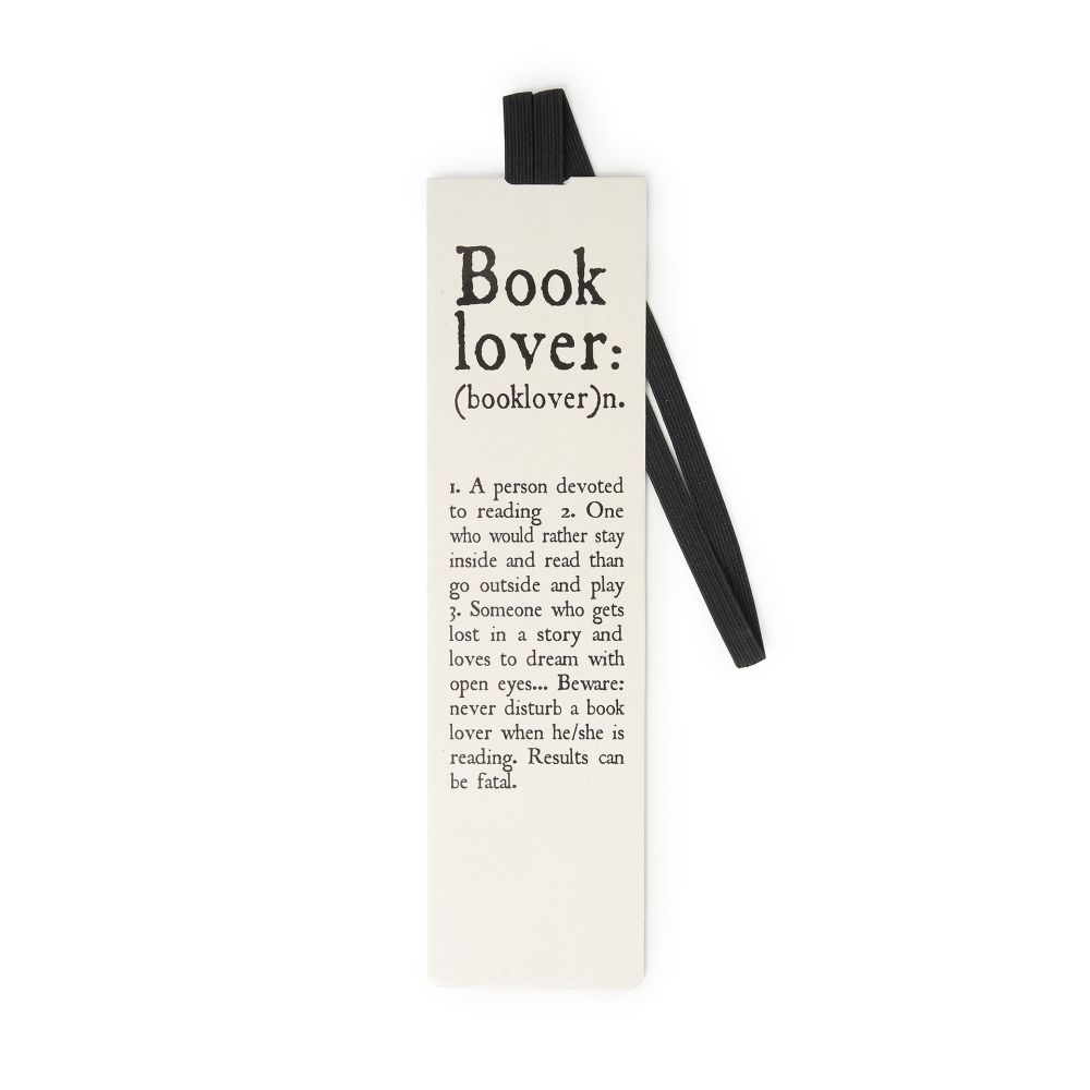 Bokmärke i papp med elastisk ögla, Booklover