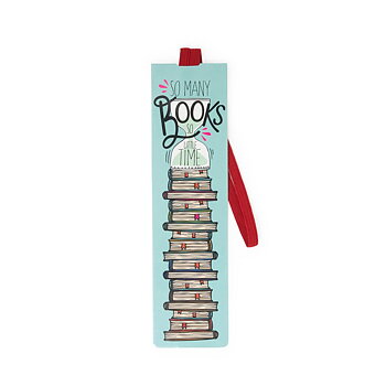 Bokmärke i papp med elastisk ögla, So many books
