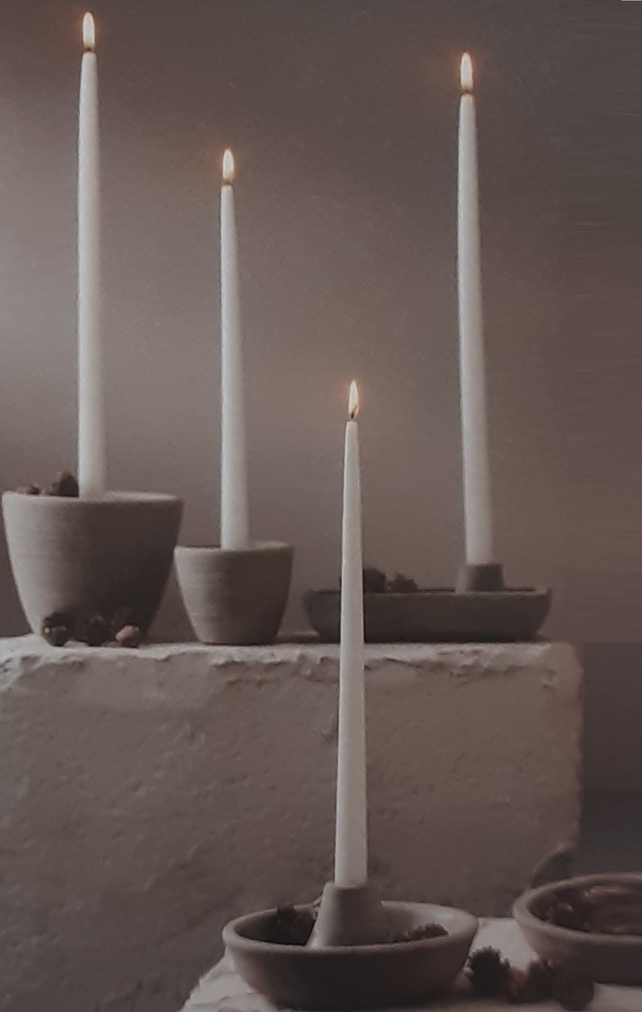 Candlestick - Pot - Cement - 15x12 cm - 4