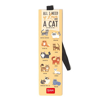 Bokmärke i papp med elastisk ögla, Cats