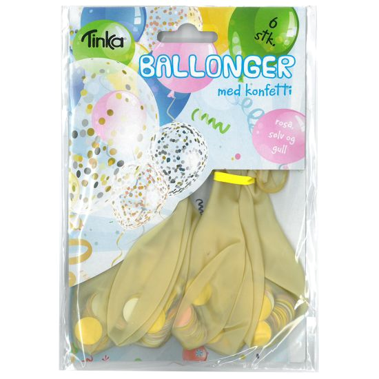 Konfetti Ballong med Guld/Silver/Rosa Konfetti - Spader