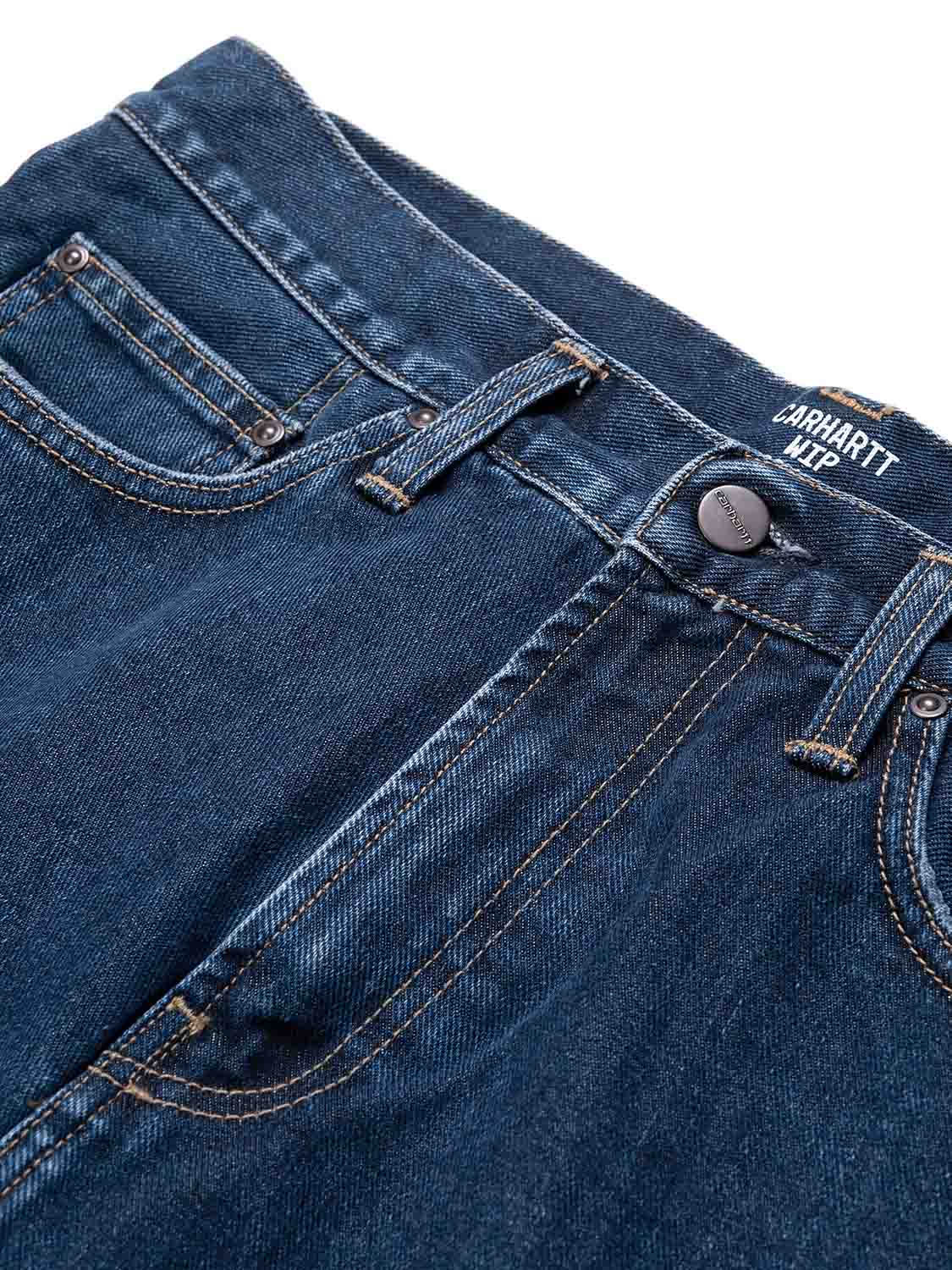 Carhartt WIP - Pontiac Pant Organic Blue Stone Washed - 4