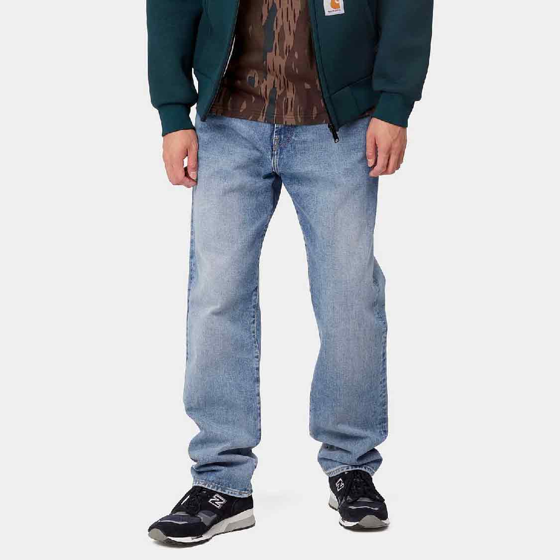 Carhartt WIP Pontiac Pant Organic Blue Light Used Washed