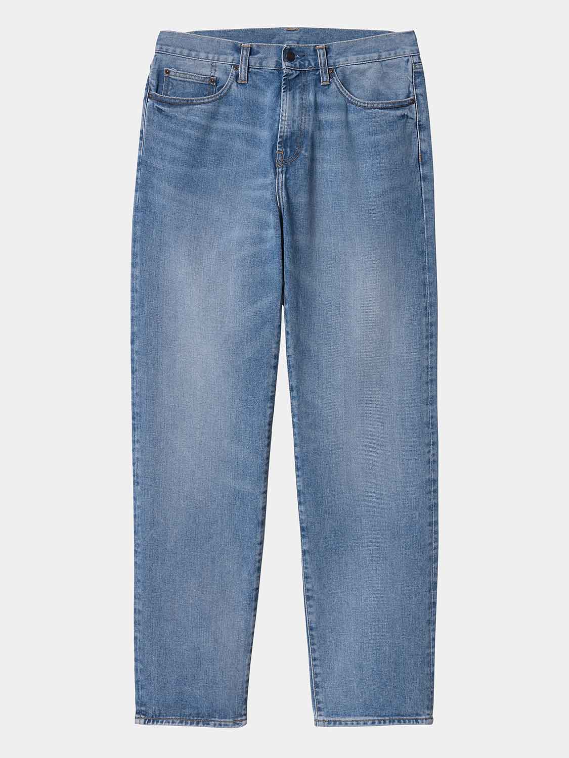 Carhartt WIP - Pontiac Pant Organic Blue Light Used Washed - 4