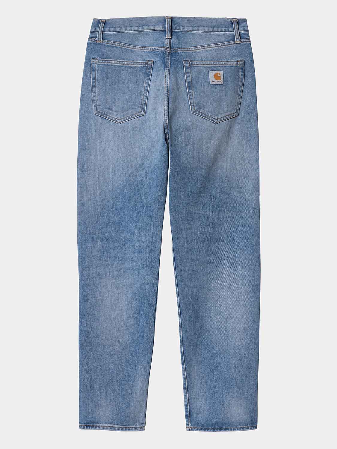 Carhartt WIP - Pontiac Pant Organic Blue Light Used Washed - 5