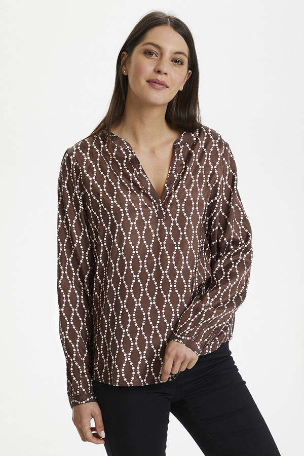 Kaffe - Olan Blouse Shopping bag / Sand Chain Print