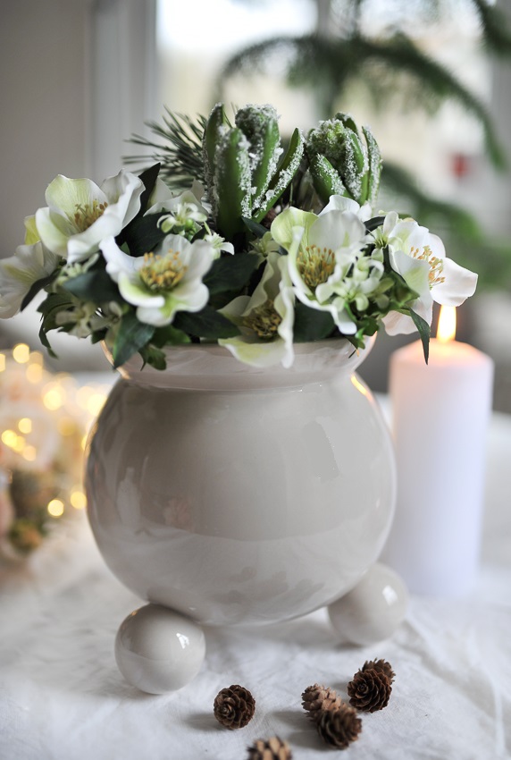 Pot with ball feet - Linen - 20x23 cm - 2