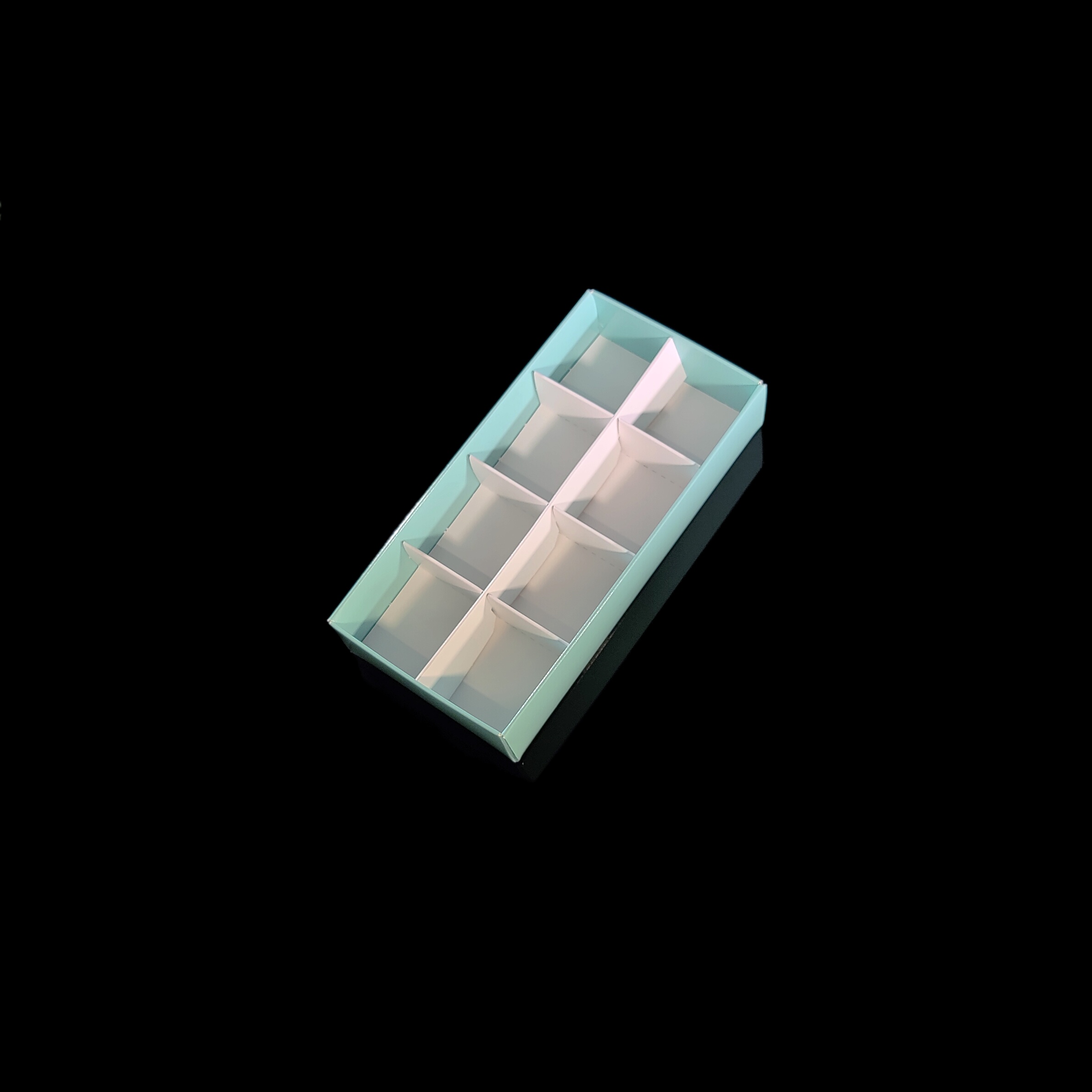 Pappfack till 8-bitars pralinask, vit