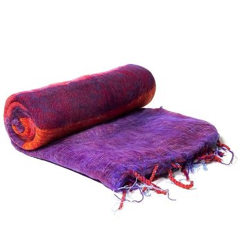 Meditation Shawl Purple  With Stripes  200X80