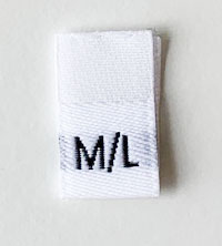Vit  vävd vikt storlekslapp M/L