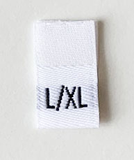 Vit  vävd vikt storlekslapp L/XL