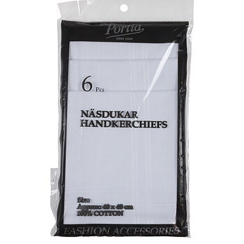 Näsduk vit 6-pack