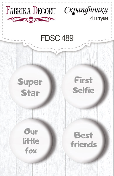 Flair Buttons  Funny Fox Girl 4 st 25 mm
