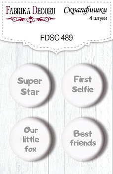 Flair Buttons  Funny Fox Girl 4 st 25 mm