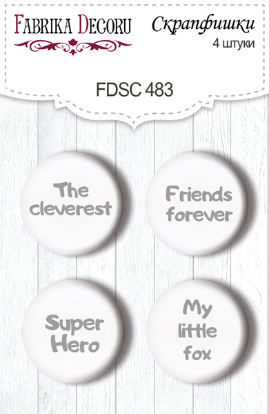 Flair Buttons  Funny Fox Boy 4 st 25 mm
