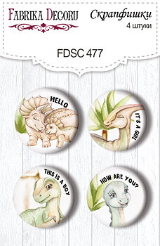 Flair Buttons  Dinosauria 4 st 25 mm
