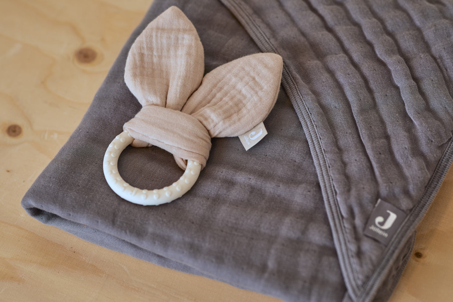 Jollein Bitleksak silikon Bunny ears nougat - 4